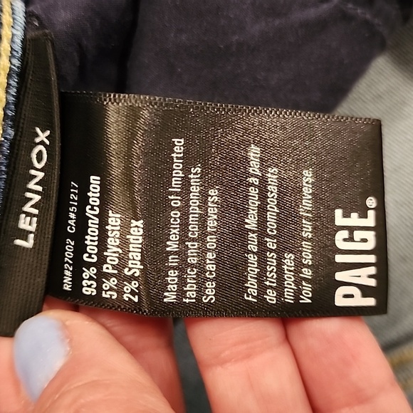 Paige Lennox Slim Fit Blue Denim Jeans Stretch Classic Casual men's size 33 - Picture 6 of 10